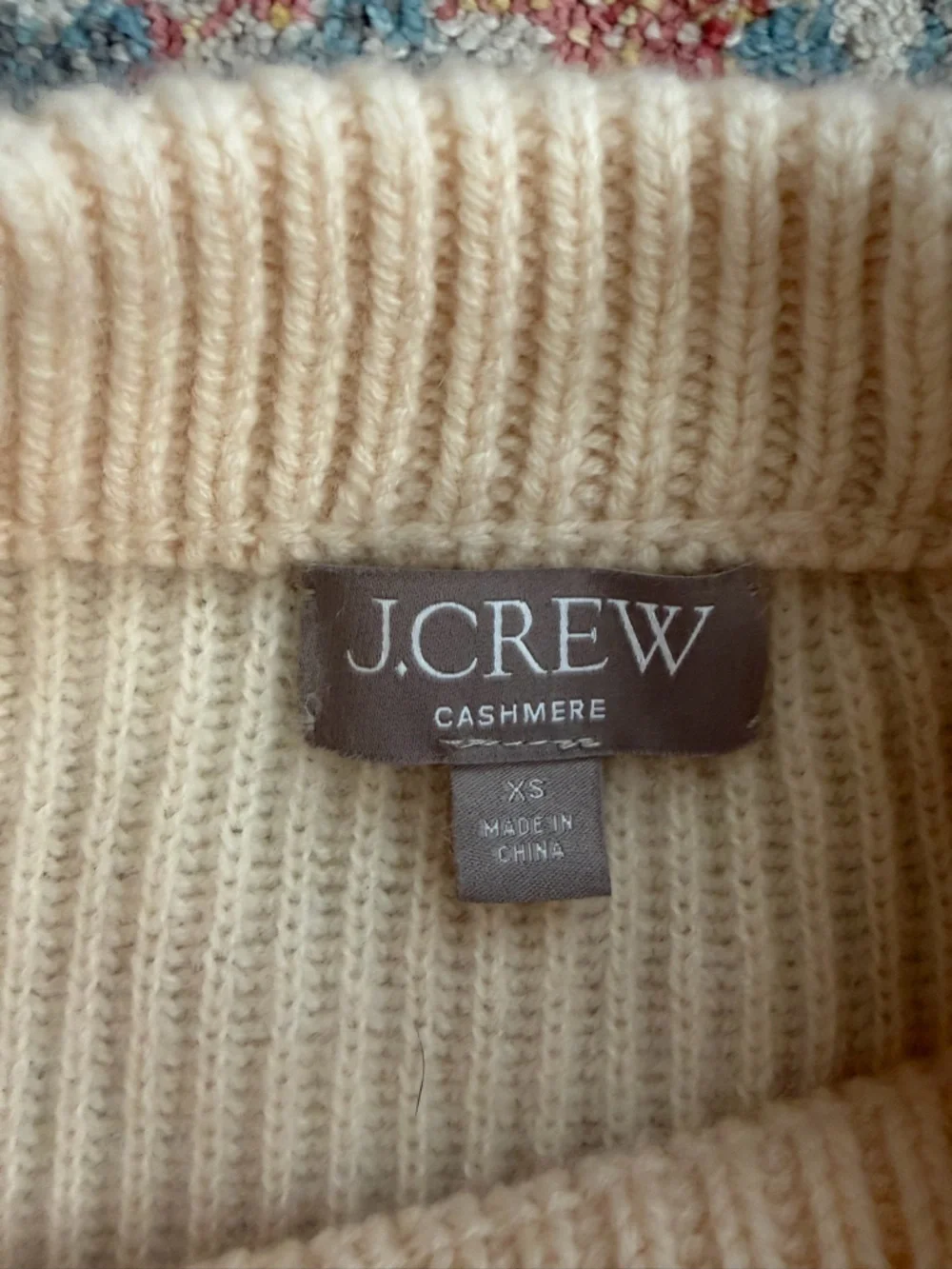 J.Crew 100% cashmere chunky knit ribbed crewneck sweater